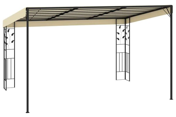 VidaXL Kerti Pavilon - Falra Szerelhető - 4x3m - Krémszínű