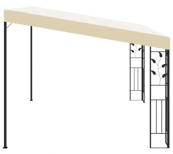 VidaXL Kerti Pavilon - Falra Szerelhető - 4x3m - Krémszínű