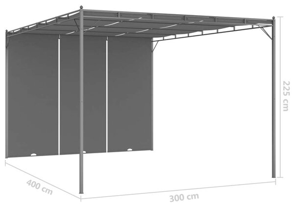 VidaXL Kerti Pavilon - Acél - 4x3x2,25m