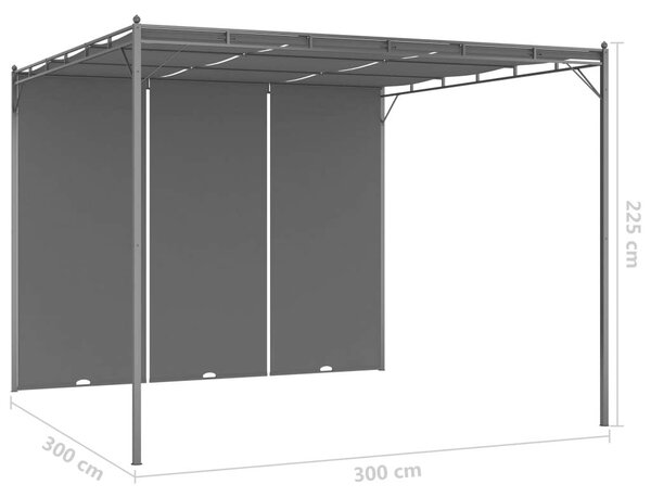 VidaXL Kerti Pavilon - Acél - 3x3x2,25m
