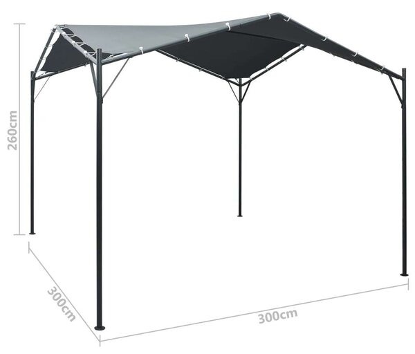 VidaXL Kerti Pavilon - Acél - 3x3m