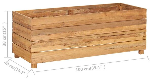 VidaXL Teakfa Magaságyás - 100x40x38 cm
