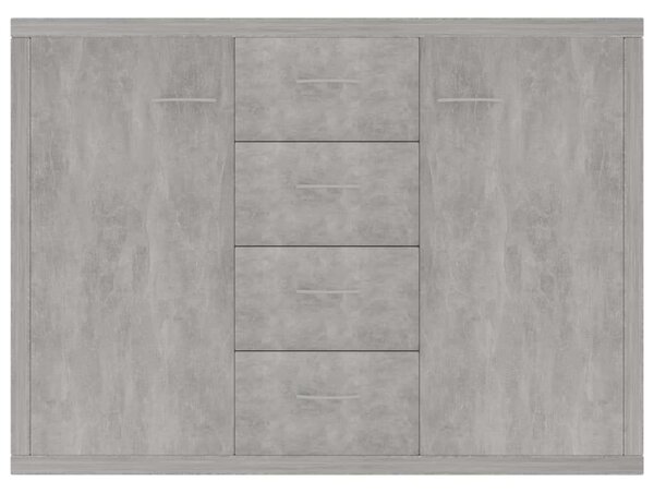 Komód - Fiókos Szekrény - Beton Szürke - 88x30x65 cm
