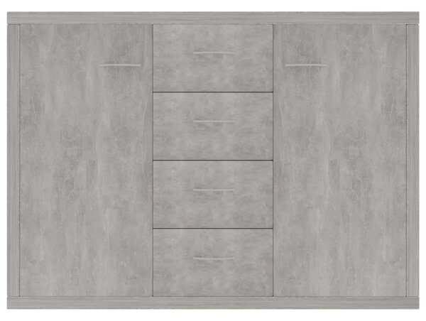 Komód - Fiókos Szekrény - Beton Szürke - 88x30x65 cm