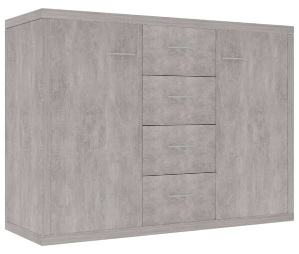 Komód - Fiókos Szekrény - Beton Szürke - 88x30x65 cm