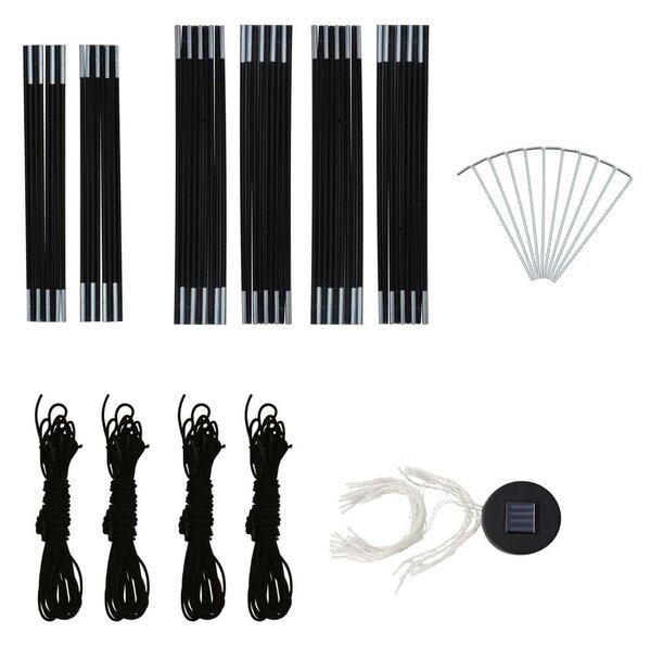 VidaXL Rendezvénysátor - Kék - 3,6x3,6m - LED-es