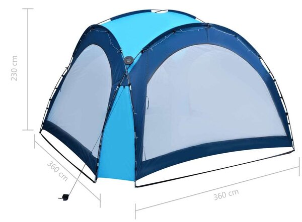 VidaXL Rendezvénysátor - Kék - 3,6x3,6m - LED-es