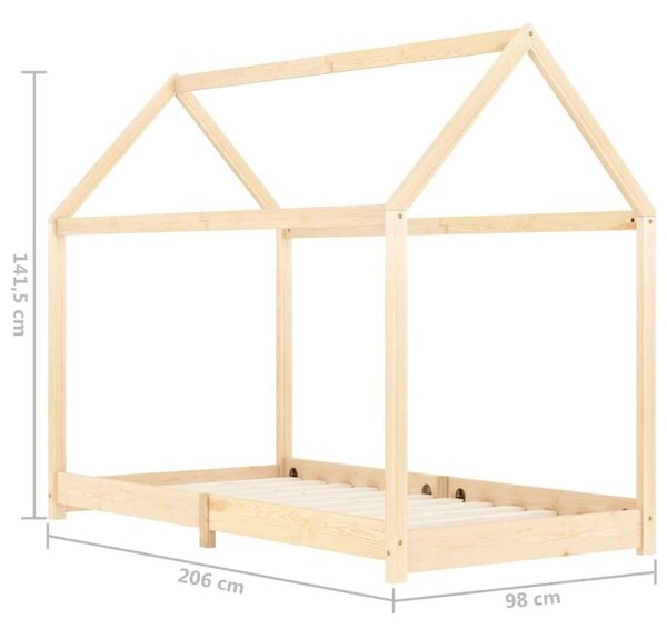 VidaXL tömör fenyőfa gyerekágy-keret 90 x 200 cm