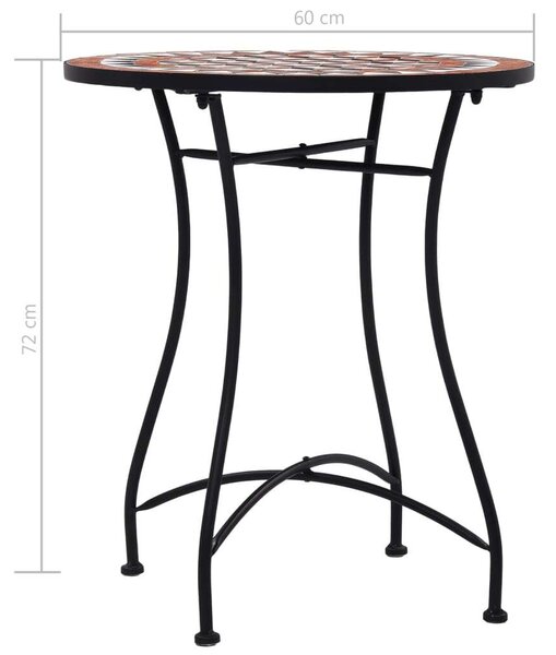 VidaXL Mozaik Bisztróasztal - Barna - 60 cm