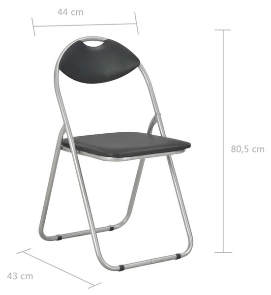 VidaXL Összecsukható Étkezőszék - 4 db - Fekete