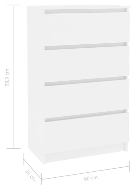 VidaXL fehér szerelt fa tálalószekrény 60 x 35 x 98,5 cm