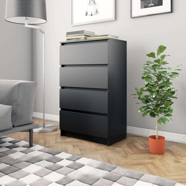 VidaXL fekete szerelt fa tálalószekrény 60 x 35 x 98,5 cm