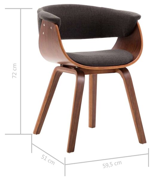 VidaXL Modern Étkezőszék - Szürke Szövet - 2 db