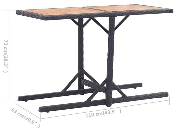 VidaXL Kerti Asztal - Akácfa és Polyrattan - 110x53 cm