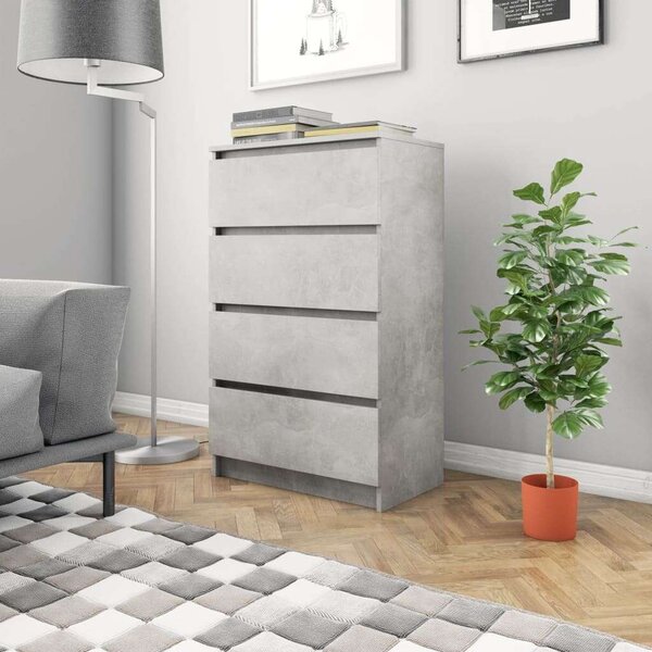 VidaXL betonszürke forgácslap tálalószekrény 60 x 35 x 98,5 cm