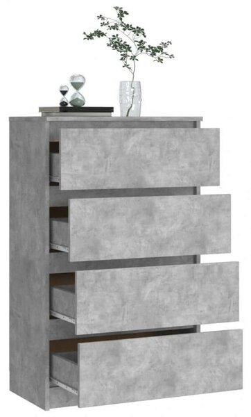VidaXL betonszürke forgácslap tálalószekrény 60 x 35 x 98,5 cm