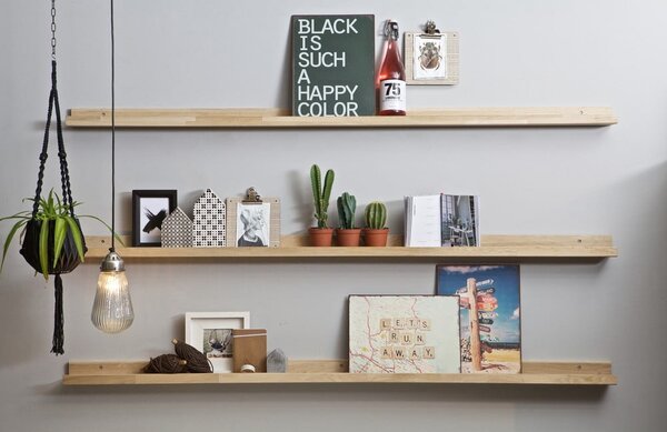 Natúr színű tölgyfa fali polc képekhez 170 cm Photoframe – vtwonen