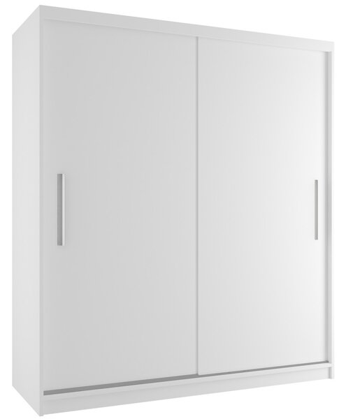 Tolóajtós szekrény 158 cm Belini fehér matt tükörrel és fiókokkal SI SZP3/3/W/W/0/AL