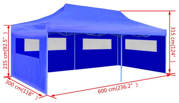 VidaXL Összecsukható Pavilon - 3x6m, Kék
