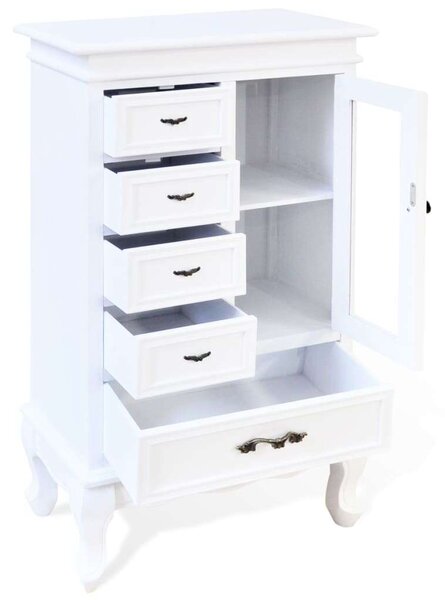 VidaXL Fehér Komód - 5 Fiók, 2 Polc - 95,5 cm