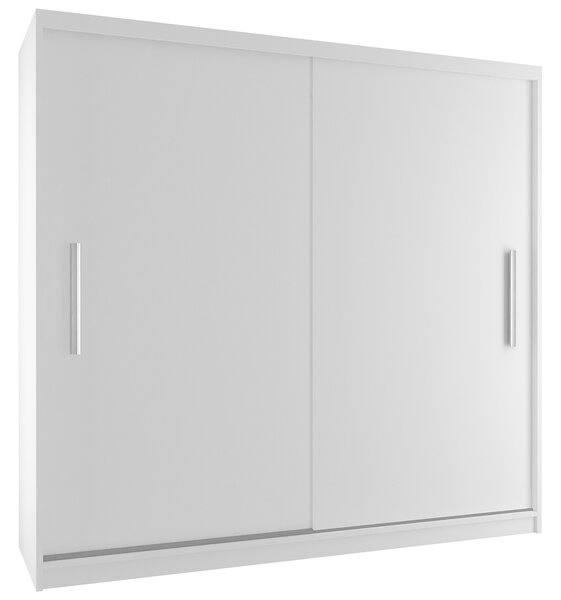Tolóajtós szekrény 200 cm Belini fehér matt tükörrel SI SZP1/2/W/W/0/AL