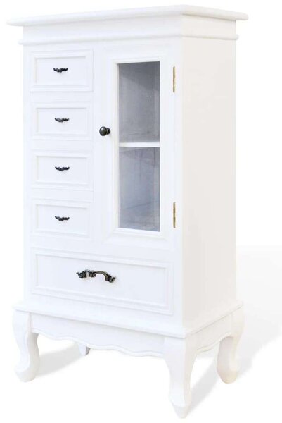 VidaXL Fehér Komód - 5 Fiók, 2 Polc - 95,5 cm