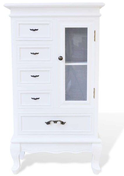 VidaXL Fehér Komód - 5 Fiók, 2 Polc - 95,5 cm