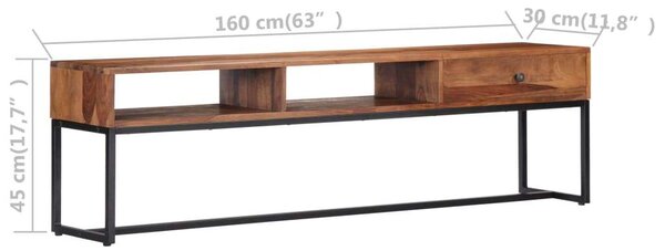 VidaXL Tömörfa TV-szekrény - 160 cm