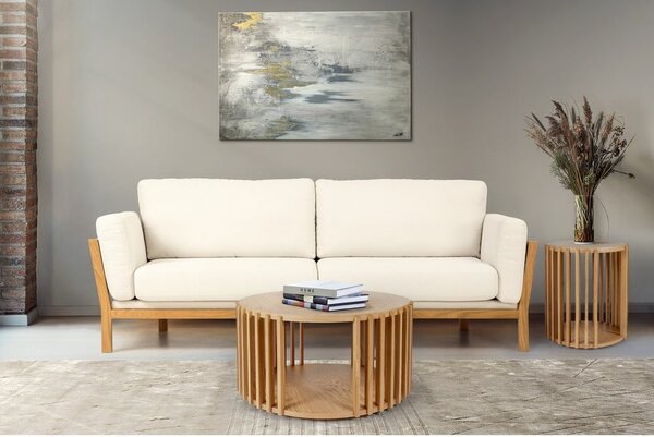 Drum tölgyfa dohányzóasztal, ø 83 cm - Woodman