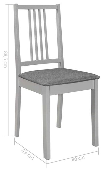 VidaXL Szürke Tömör Fa Étkezőszék - 2 db