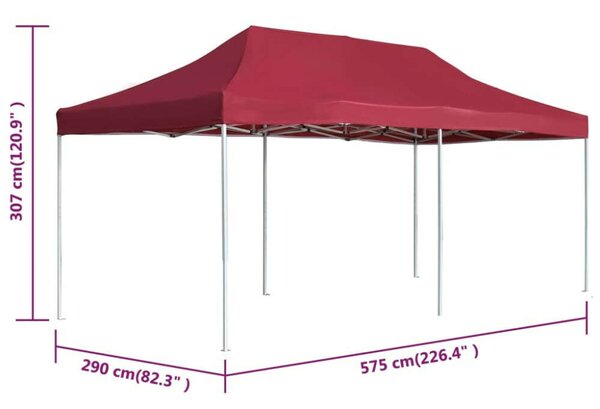 VidaXL Rendezvénysátor - Alumínium, 6x3m, Bordó