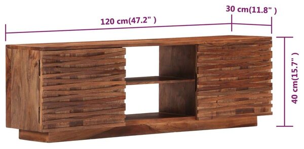 VidaXL Tömörfa TV-szekrény - 120x30x40 cm