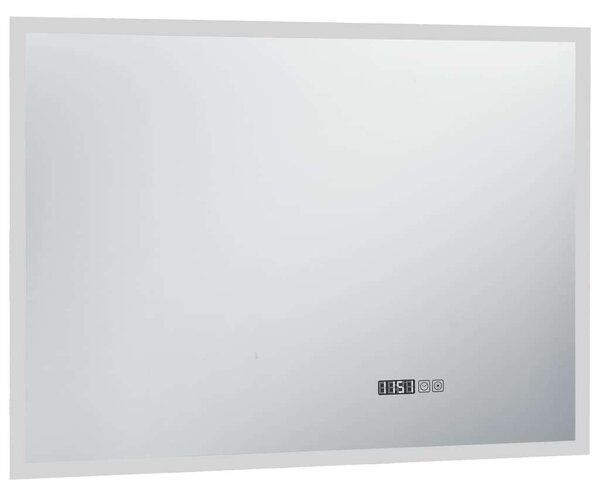 VidaXL LED-es tükör érintésérzékelővel és időkijelzővel 100 x 60 cm