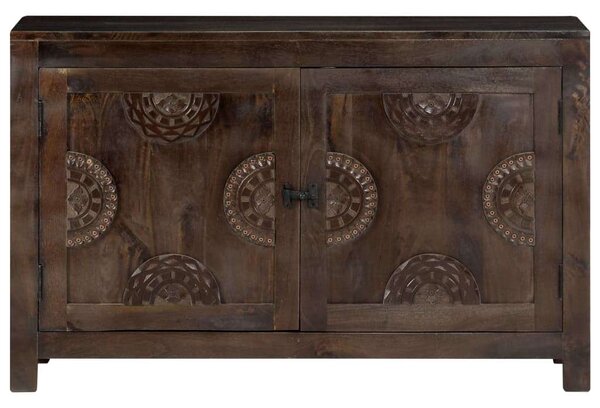 VidaXL faragott tömör mangófa tálalószekrény 110 x 35 x 70 cm