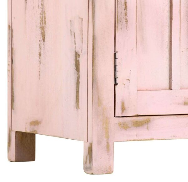VidaXL világos rózsaszín tömör mangófa tálalószekrény 110 x 35 x 70 cm