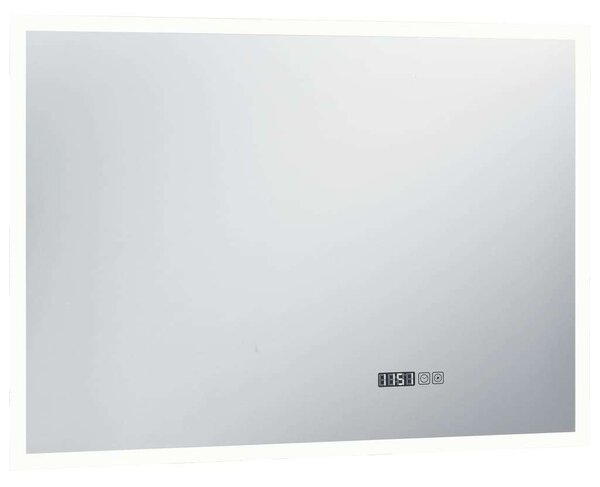 VidaXL LED-es tükör érintésérzékelővel és időkijelzővel 100 x 60 cm