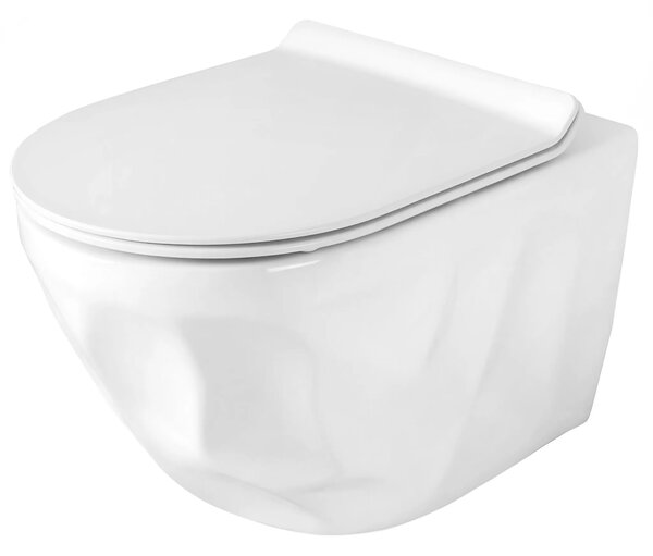 Szett fali WC csésze REA Gustavo Rimless + pultra helyezhető mosdó Maya