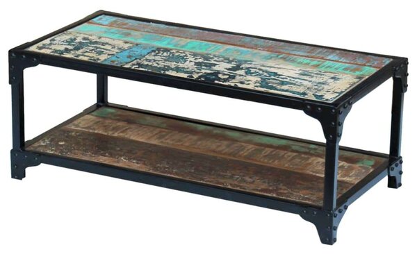 VidaXL Rusztikus Dohányzóasztal - Újrahasznosított Fa - 90x45x35 cm