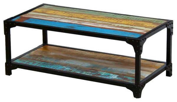 VidaXL Rusztikus Dohányzóasztal - Újrahasznosított Fa - 90x45x35 cm