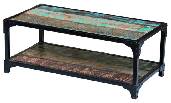 VidaXL Rusztikus Dohányzóasztal - Újrahasznosított Fa - 90x45x35 cm