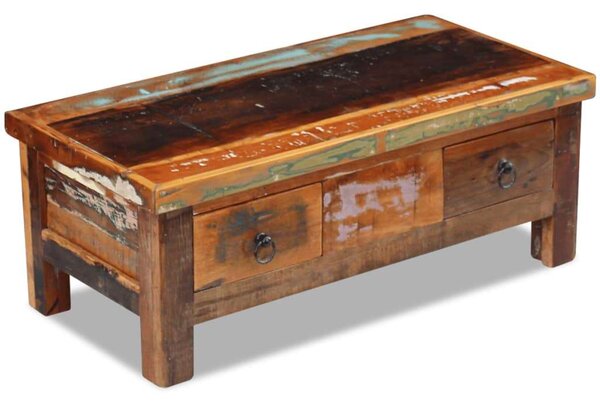 VidaXL Rusztikus Dohányzóasztal - 3 Fiók - 90x45x35 cm