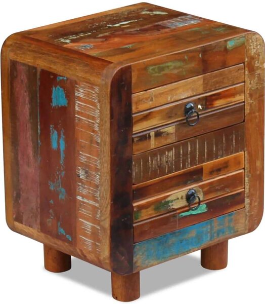 VidaXL - Rusztikus Fa Éjjeliszekrény - 2 Fiók - 43x33x51 cm