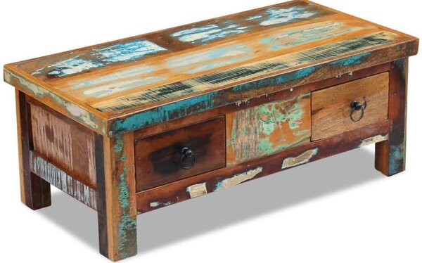 VidaXL Rusztikus Dohányzóasztal - 3 Fiók - 90x45x35 cm