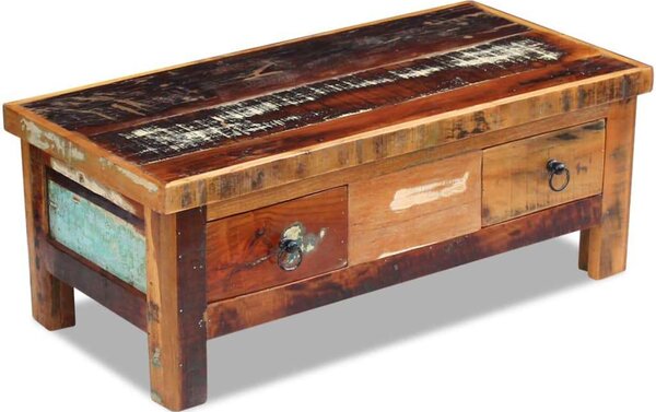 VidaXL Rusztikus Dohányzóasztal - 3 Fiók - 90x45x35 cm