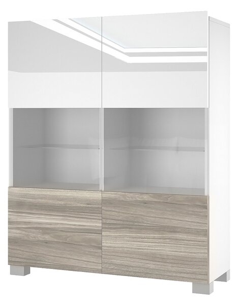 Komód Belini fehér fényű / szürke antracit Glamour wood IMP KOM1/3/W/WGW1/0/0