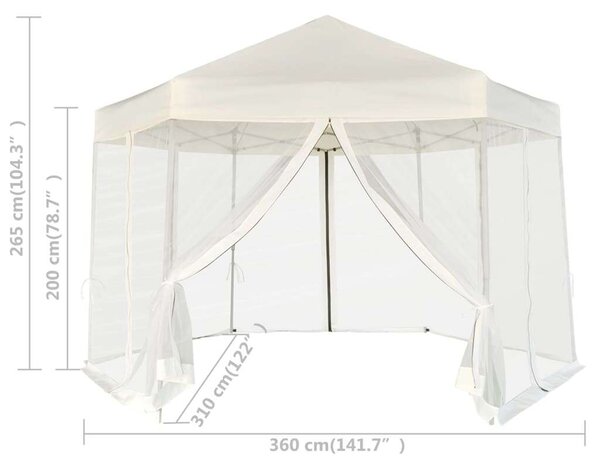VidaXL Hatszögletű Pop Up Pavilon - 3,6x3,1m