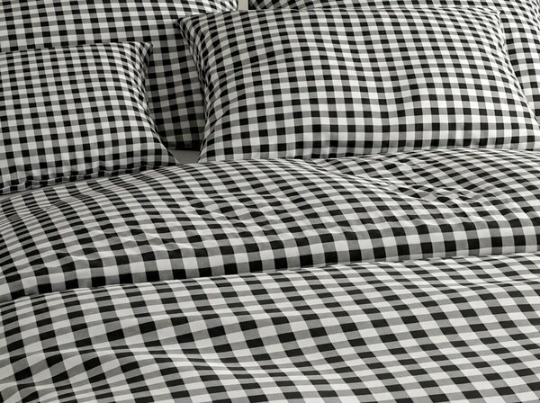 Pamut ágynemű NORDIC CHECK sötétszürke Ágyneműhuzat mérete: 70 x 90 cm | 140 x 200 cm