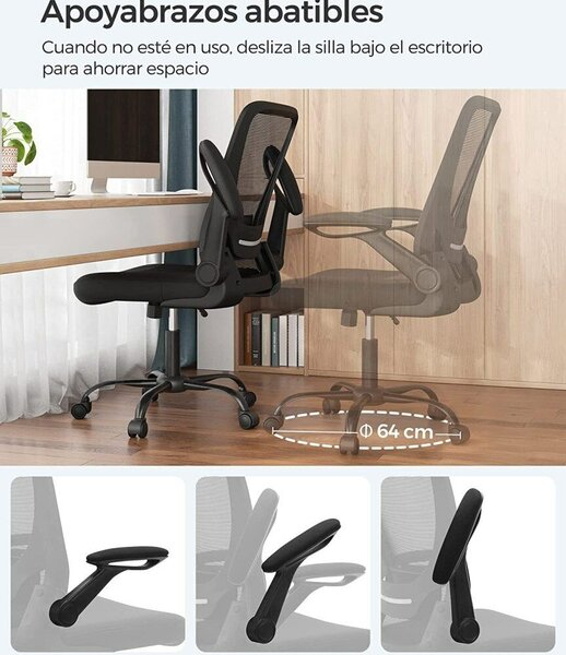 SONGMICS Ergonomikus Irodaszék - Állítható Deréktámasz - Összecsukható Kartámaszok