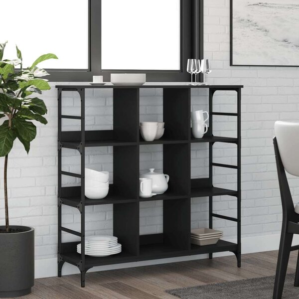 VidaXL fekete szerelt fa tálalószekrény 102 x 32 x 103,5 cm
