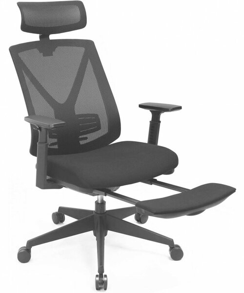 Ergonomikus irodai szék lábtartóval, maximális terhelés 150 kg, fekete